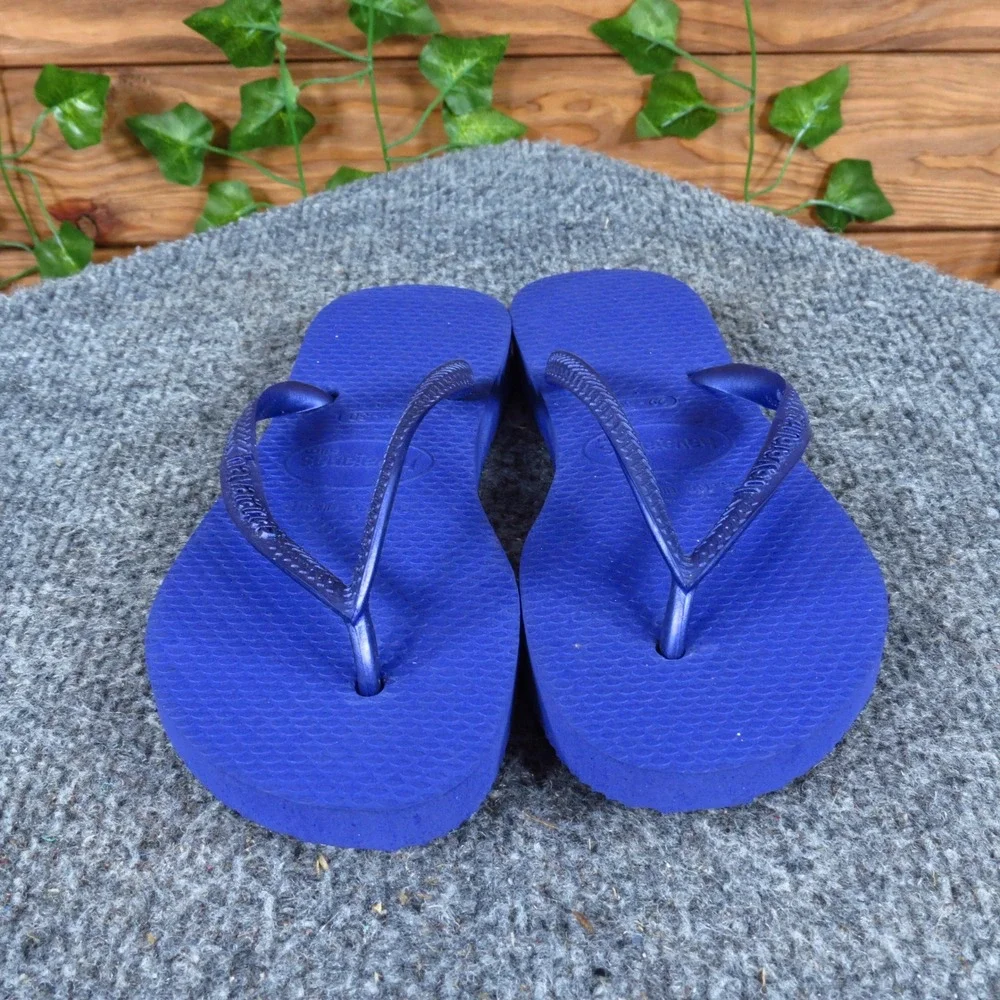 Havaianas Top Girls‎ Flip Flop Sandals Size 13C Casual Summer Beach Blue Rubber